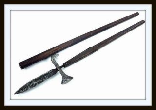 Antique 18th C.  American Revolution Halberd Polearm Spear Ax (sword Dagger)