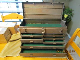 Vintage Kennedy 7 Drawer Machinist Tool Chest Box 520 Felt Lined