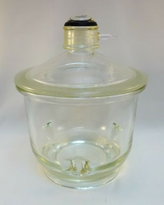 Vintage Pyrex Lab Glassware 3 Vaccum Desiccator 10 " Diameter