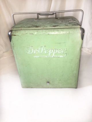 Vintage Green Dr.  Pepper Picnic Cooler By Progress