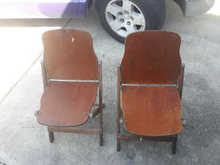 2 American Seating Co.  Vintage Wooden Folding Chairs 1930s - 1940s