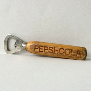 Vintage Pepsi - Cola Bottle Opener Metal & Wood Handle