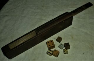 Antique C.  1770 Revolutionary War Slide Lid Wood Box Dice Various Materials Vafo