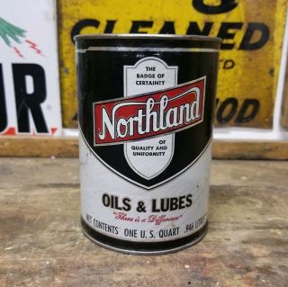 Vintage Northland Motor Oil & Lubes Quart Composite Can - Nos