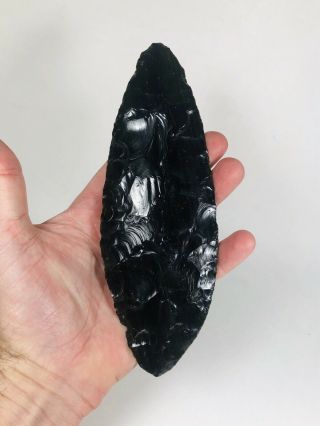 Huge Native American Obsidian Arrowhead Projectile Point Blade From Oregon
