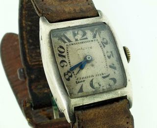 Funky Vintage Moeris Sterling Silver Art Deco Exploding Dial Watch Parts Repair