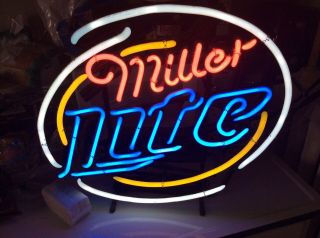 Miller Lite Beer Pub Bar Neon Sign 20  X16  Item 020118