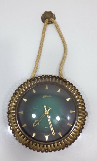 Vintage Rope Hanging Wall Clock F.  Mauthe Germany Atlanta 7 Jewels Blue Mcm