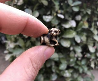 2.  5 Cm 100 Pure Bronze Chinese Zodiac Animal Lucky Dog Statuette Amulet Pendant