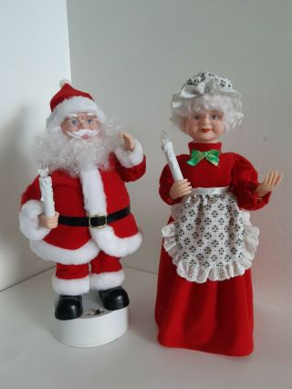Telco Motionette Santa and Mrs.  Claus Candle Music Dance 1994 Vintage 3