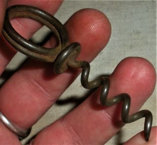 Antique C.  1760 Revolutionary War Forged Iron Cork Screw Rat Tail Wrap Vafo