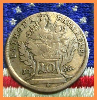 Hessian Soldier 1756 Austrian 10 Kreuzer Colonial Revolutionary War Era Coin Xf
