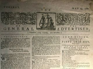 1780 Revolutionary War Newspaper Washington Lafayette Siege Charleston Paine
