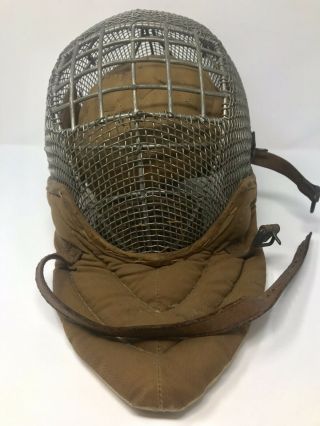 Antique Vintage Metal Wire Fencing Mask Helmet