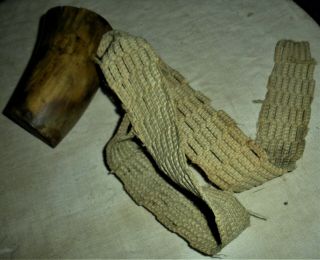 Antique C.  1770s Revolutionary War Horn Sailors Belt Cup Sailor Knot Belt Vafo