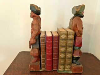 Vintage Carved Wood Pirates Bookends