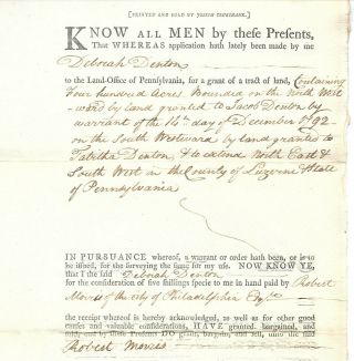 Revolutionary War Financier Robert Morris Signer Of Declaration Of Independence