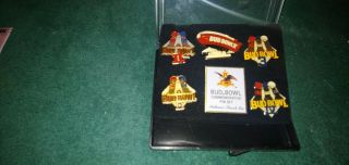Vintage Anheuser Busch Inc.  Bud Bowl Commemorative Pin Set Lapel Pins Evc