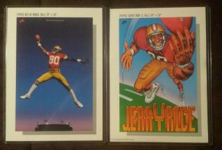 Vintage Nike Poster Cards - Jerry Rice - 2 Versions - 5 " X7 " - 1990/1991