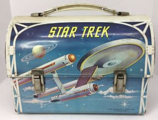 Vintage 1968 Star Trek Dome Top Metal Lunch Box And Thermos Aladdin Industries