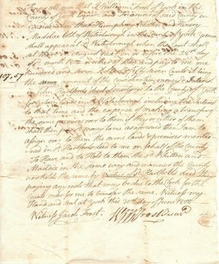 William Frost York Maine Revolutionary War Officer Signed Court Documents 1802