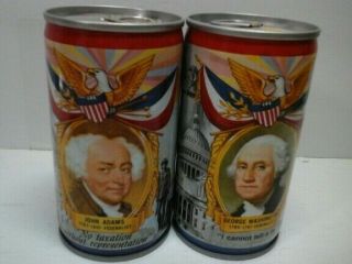 Falstaff Beer Can George Washington John Adams Us Presidents Pulltops
