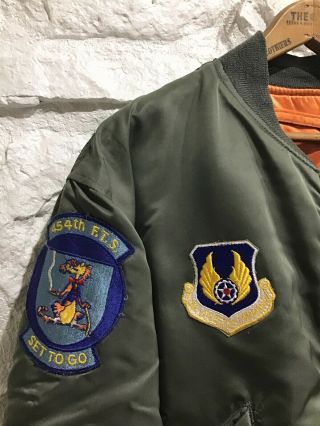 Vintage Vietnam War U.  S.  Air Force L - 2b Flight Jacket Sz Xl W/ Patches