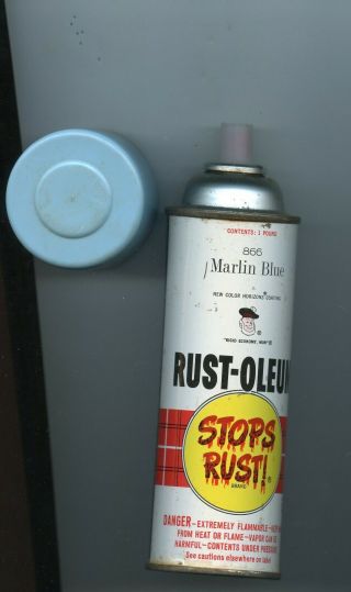 1967 Rust - Oleum Scotty Spray Paint Can 866 Marlin Blue Nos