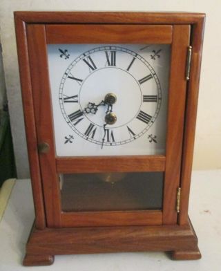 Custom Built Solid Walnut Mantel Clock,  Time Only German Movement.  Key Wind