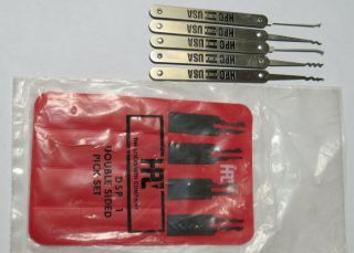 Hpc 2000 Series Deluxe Lock Picks Set Of Five (5) Plus A Dsp - 1 Made In Usa