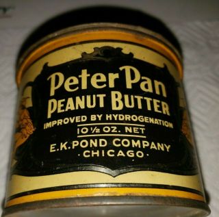Vintage E.  K Pond Co.  Chicago Peter Pan Peanut Butter 10 1/2 