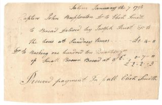Revolutionary War Salem Massachusetts Privateer Captain John Buffington Document