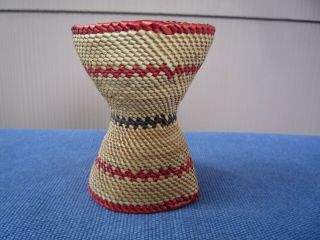 Vintage Makah Nootka Northwest Coast Native Tight Weave Polychrome Basket