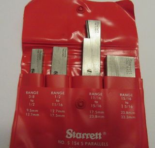 L S Starrett No.  S 154 S Adjustable Parallel Set Of Four 154 - A 154 - B 154 - C 154 - D