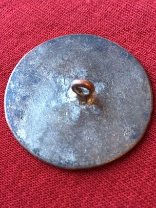 Huge 18th Century Antique Colonial Engraved Copper Button with Gilt 3