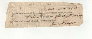 1796 Document James Robinson Winter Hill Revolutionary War Knox Expedition