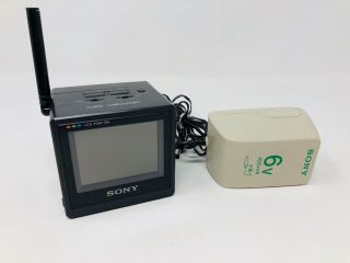 Vintage Sony Fdm - 330 Watchman Tv W/ Power Adapter A001