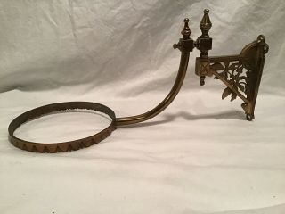 Antique Victorian Bronze Brass Kerosene Oil Lamp Bracket