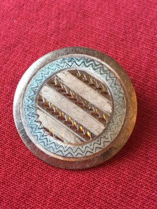 Large 18th Century Antique Colonial Engraved Copper Button