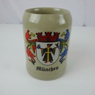Munchen Vintage 5 " Tall Gerz 0.  5l Stein Made In West Germany
