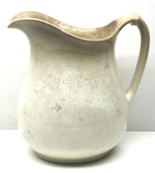 Vintage Edwin M.  Knowles China Co Ceramic Pitcher Semi Vitreous White Pottery
