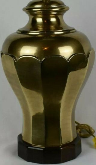 Frederick Cooper Ginger Jar Brass Table Lamp Hollywood Asian Regency Wood Base
