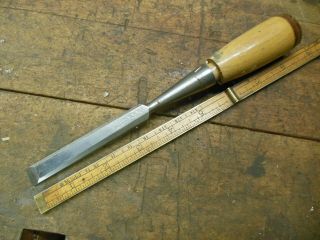 Vintage T H Witherby 1/2 " Bevel Edge Socket Chisel Old Wood Carving Tool