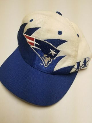 Vintage 90s England Patriots Logo Athletic Sharktooth Snapback Hat Cap Nfl
