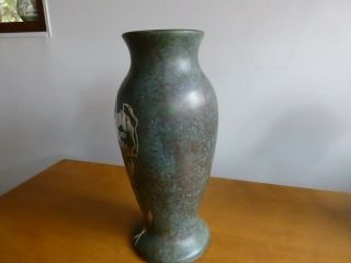 Large Arts & Crafts Silver Crest sterling and bronze vase with poppies - marked 3