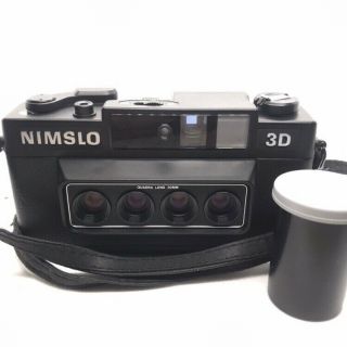 Vintage Nimslo 3d 35mm Film Camera W/ 30mm Quadra Lens Camera & Film Roll
