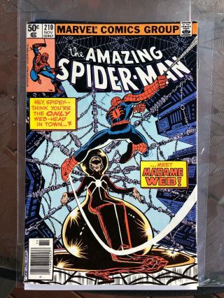 Spider - Man 210 Vf Marvel Comics Spiderman 1st Madame Web