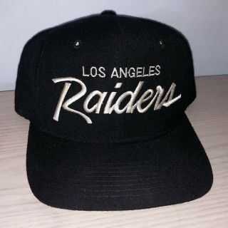 Vintage Sports Specialties Los Angeles Raiders Script Snapback Hat Cap