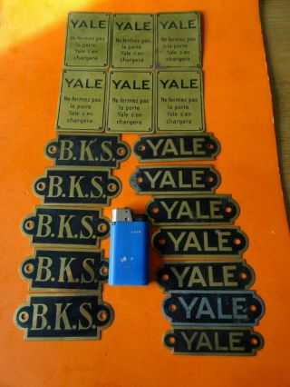 18 Old Antique Metal Advertising Lock Tags From Yale And Bks Locks Keys Key