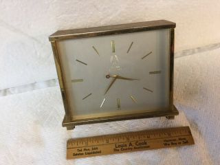 Magnificent Vintage Bulova Accutron Brass Desk Clock 214 Mid - Century Modern